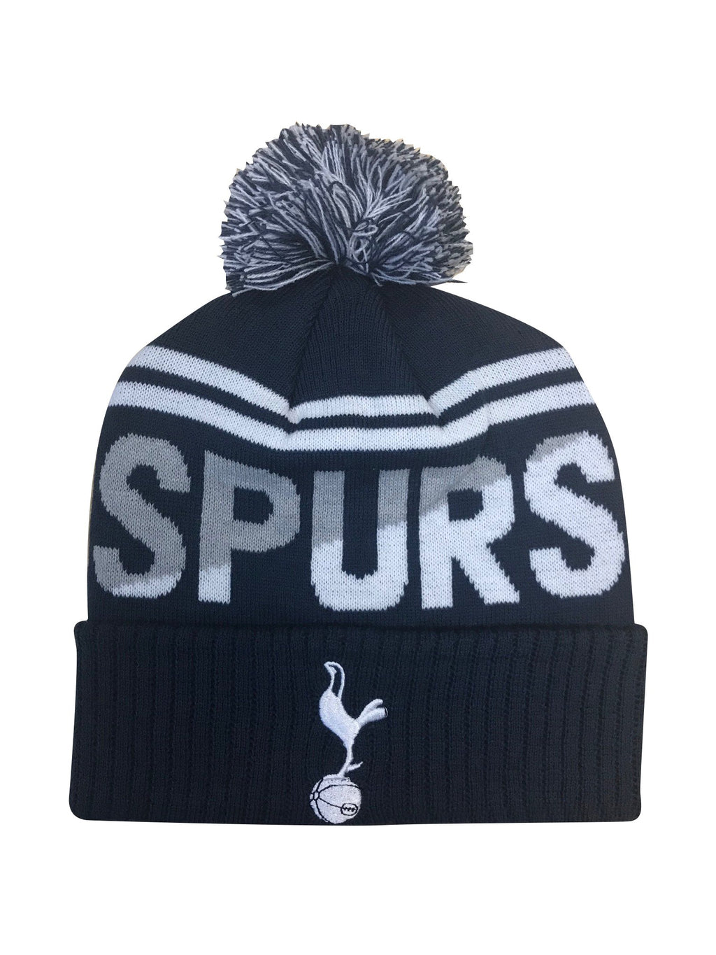 Tottenham Spurs Solid Cuff Pom Beanie
