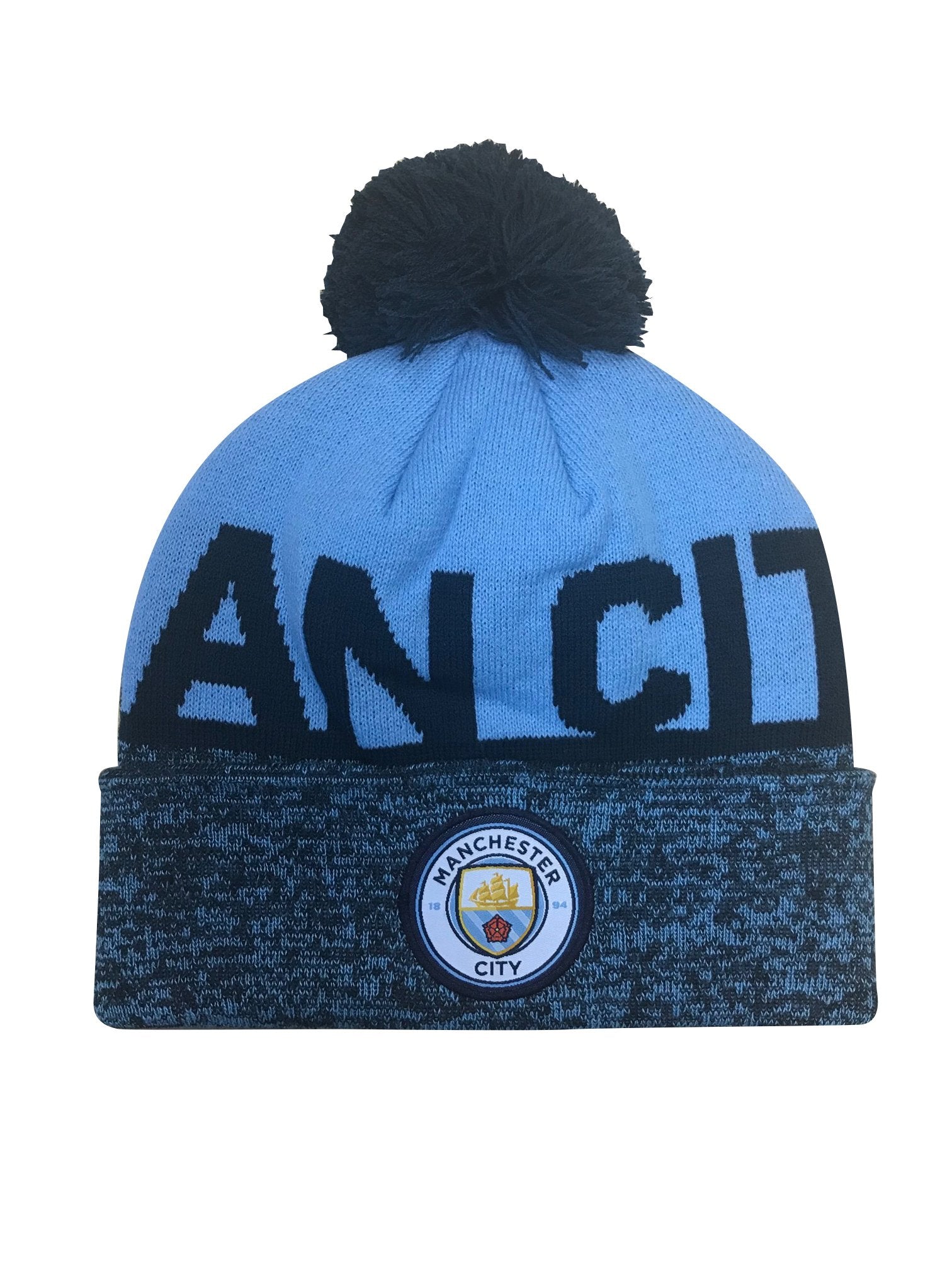 Man City Heathered Cuff Pom Beanie