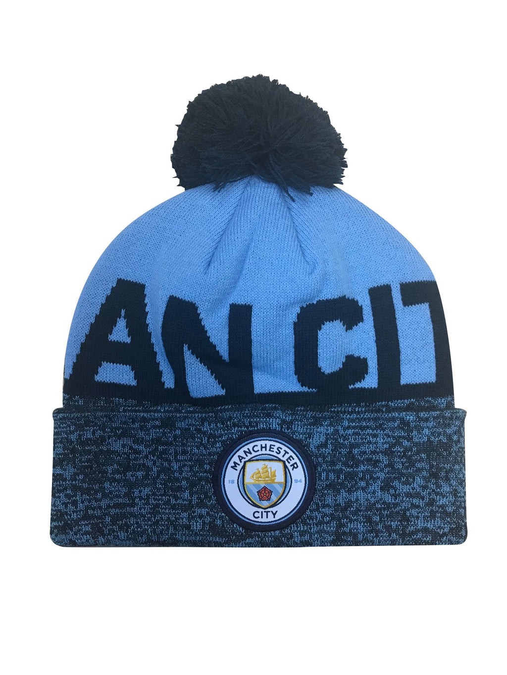 Man City Heathered Cuff Pom Beanie