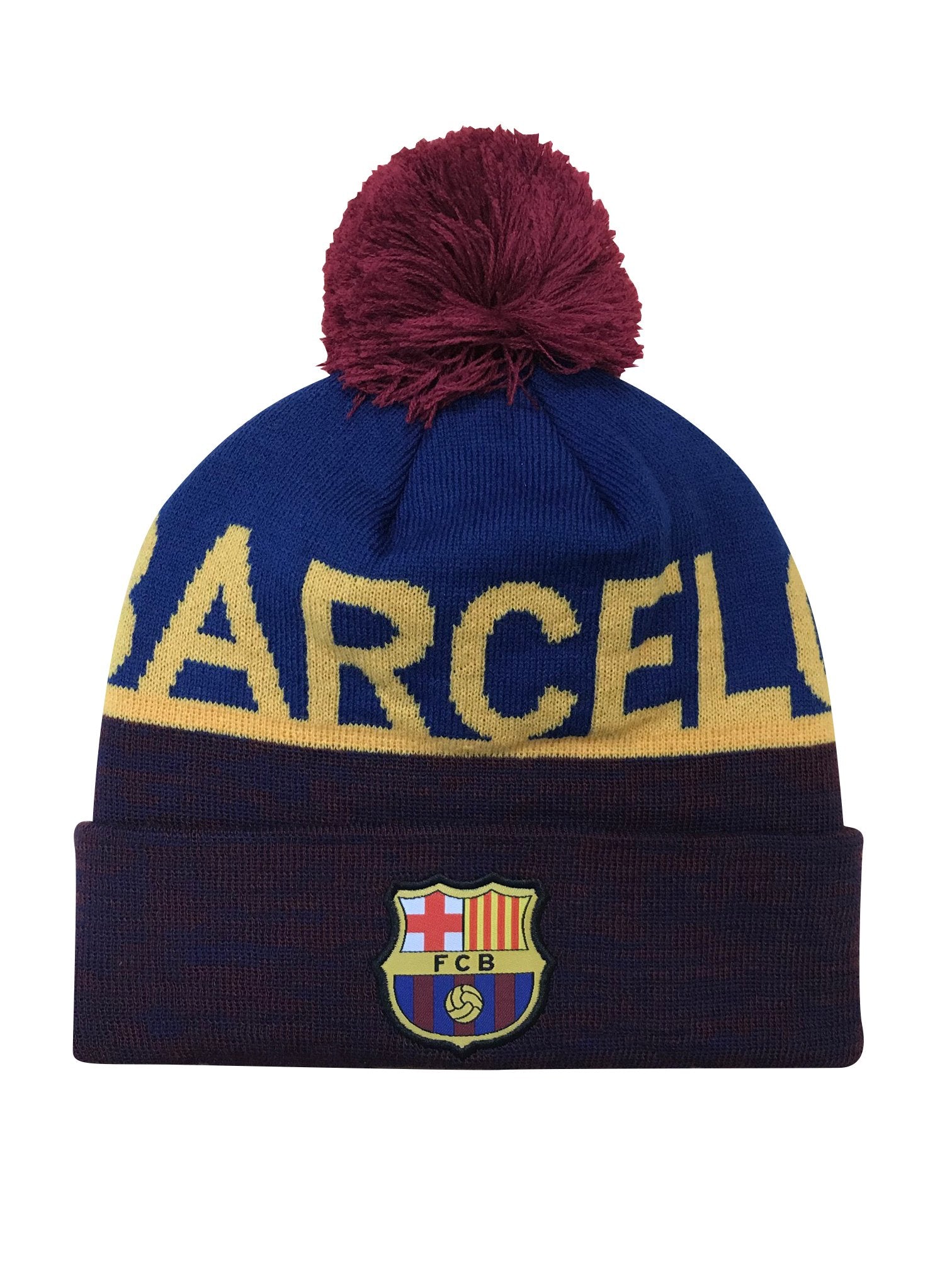FC Barcelona Heathered Cuff Pom Beanie