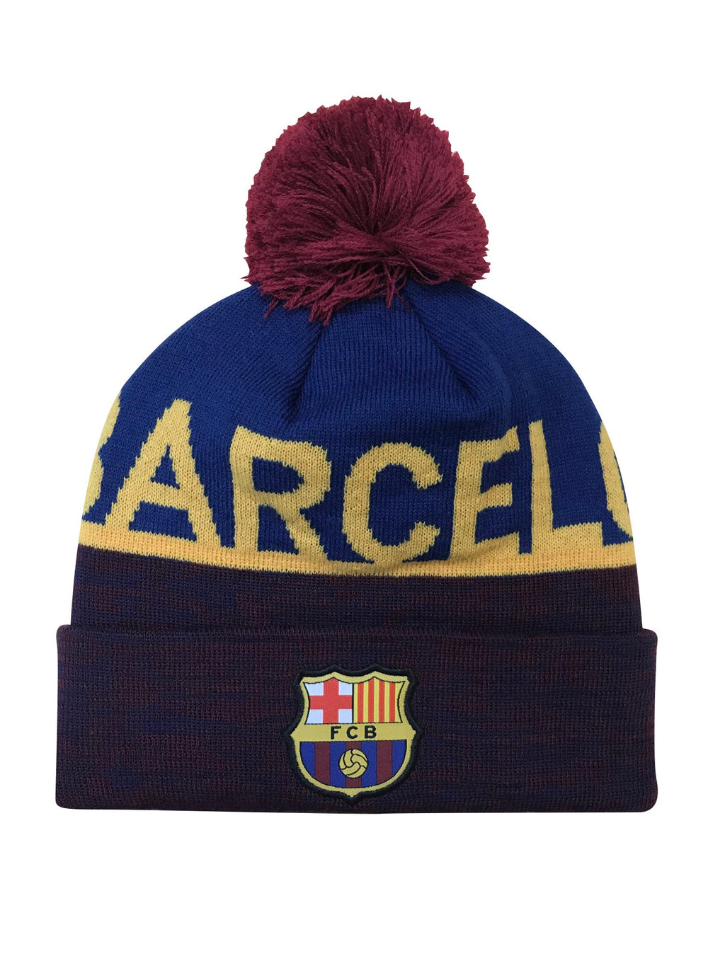 FC Barcelona Heathered Cuff Pom Beanie