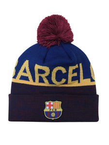 FC Barcelona Heathered Cuff Pom Beanie